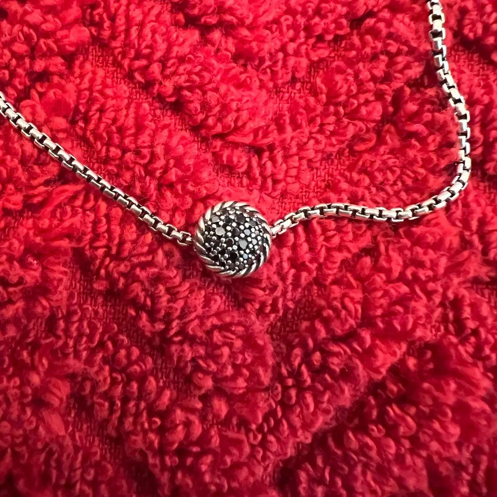 David Yurman Châtelaine Pave Black Diamond & Silver Bracelet. Very hard to find! - Picture 9 of 13